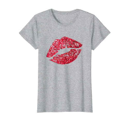 Funny shirts V-neck Tank top Hoodie sweatshirt usa uk au ca gifts for Sexy Red Glitter Lips Kiss Me Love Makeup Lipstick Shirt Tee 2489921