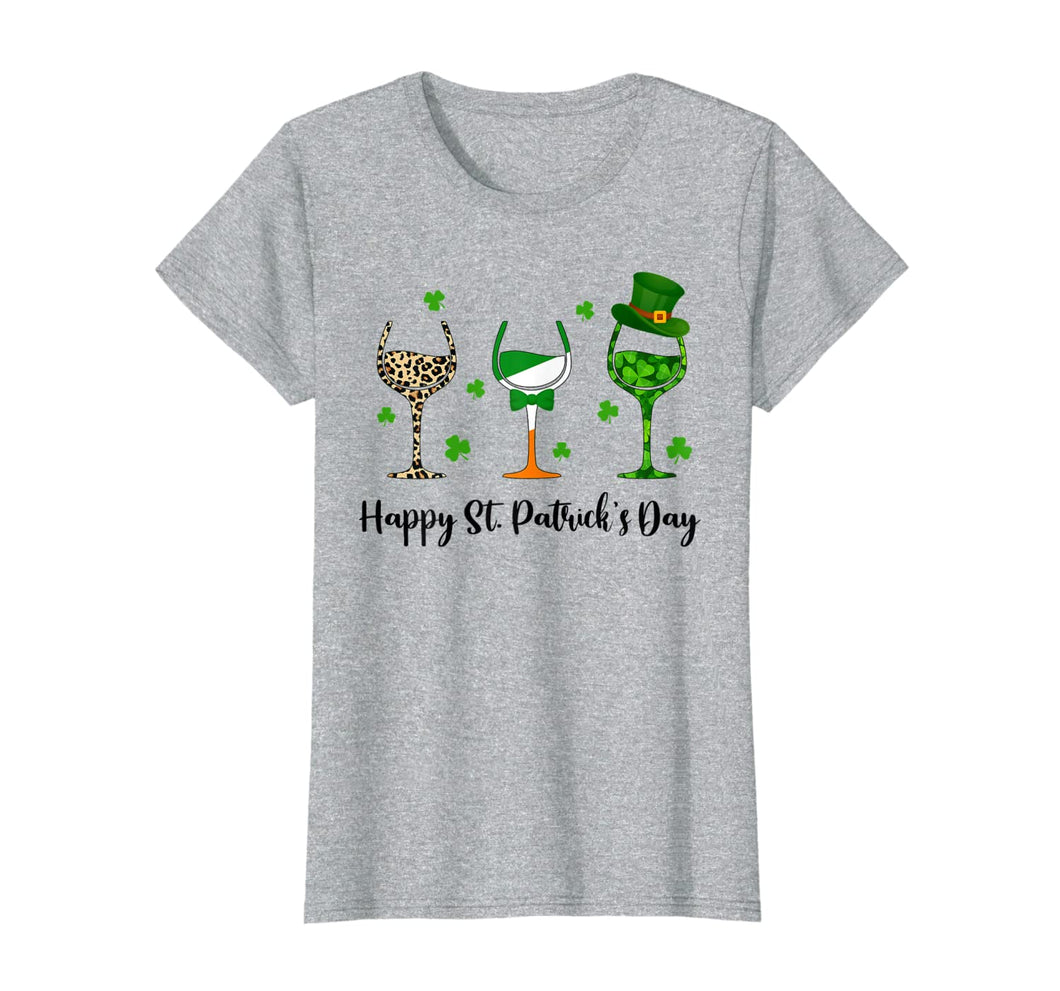 Irish Gifts Three Wine Glasses Shamrock St Patrick's Day TShirt840834