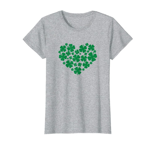 Womens St Patricks Day Irish Girl Shamrock Clover Heart TShirt405475