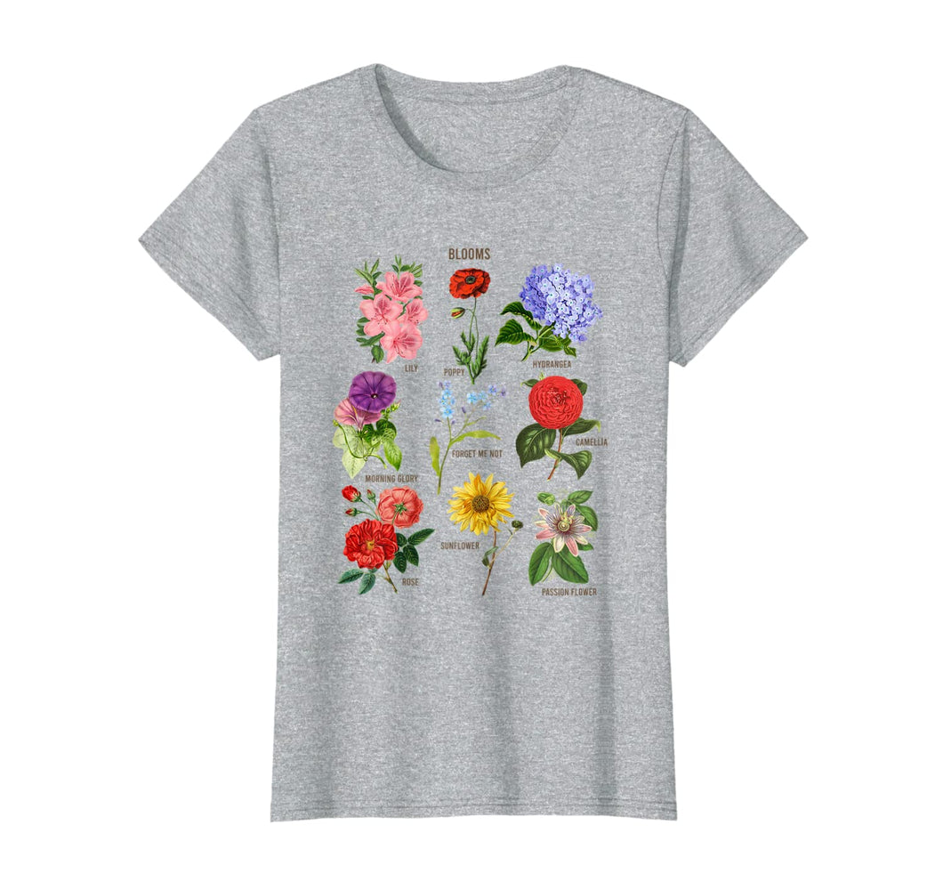 Womens Botanical Floral Blooms T-Shirt-4014496
